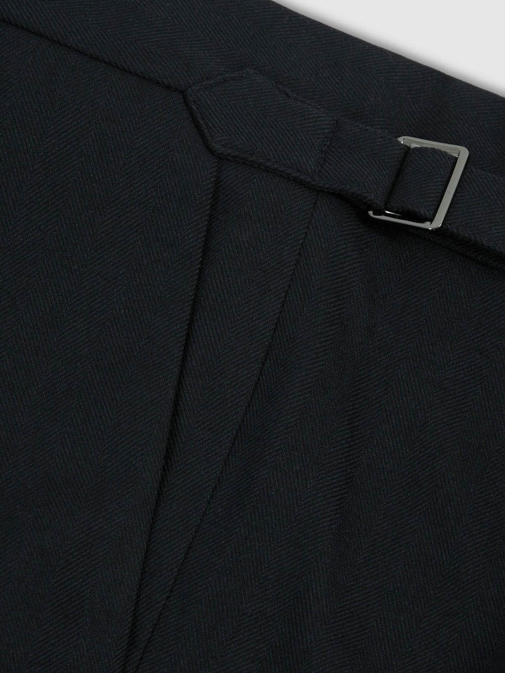Men Regular Fit Herringbone Trousers With Cotton in Navy