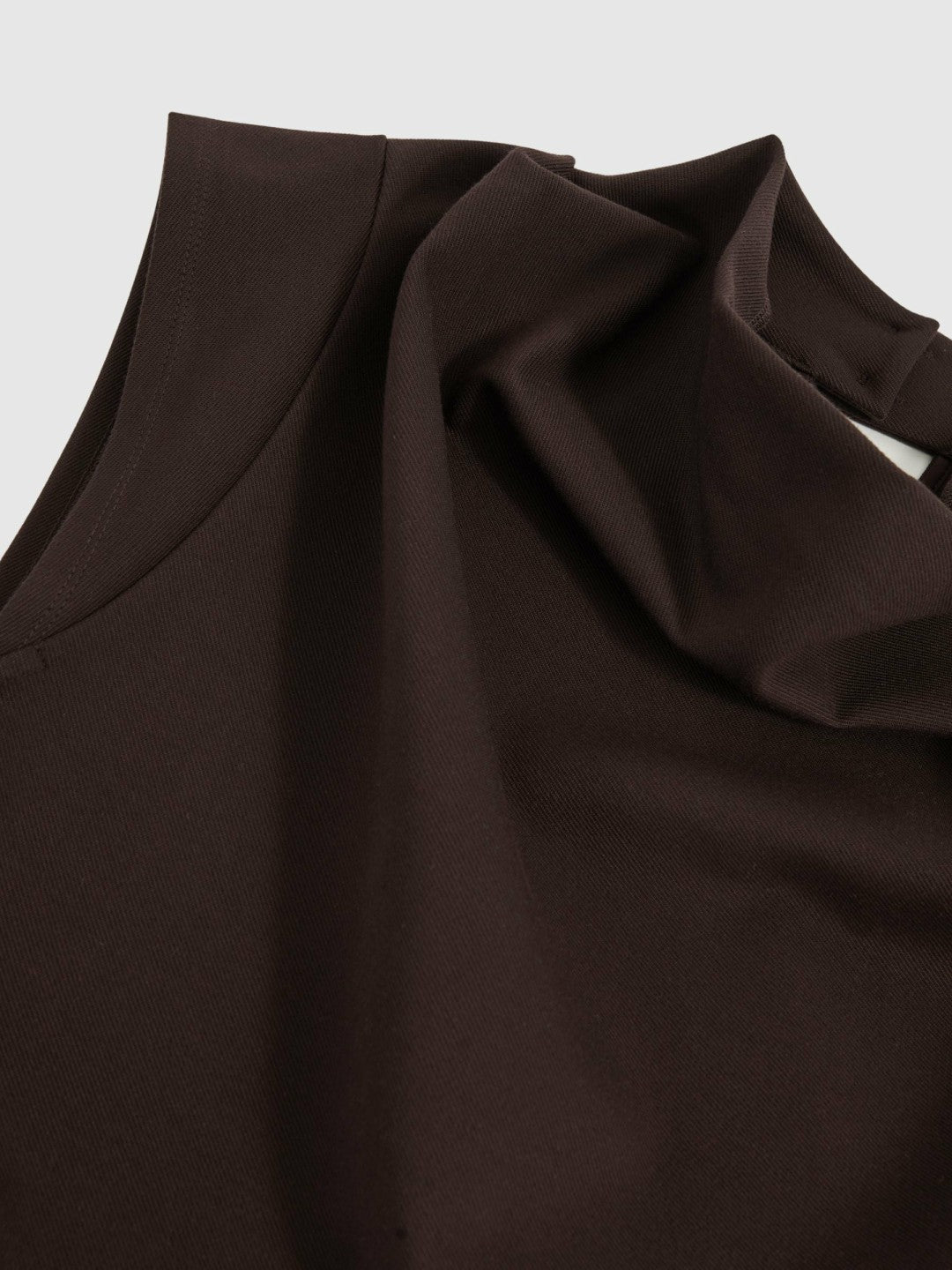 Women Twill-Jersey Draped Midi Dress in Burgundy