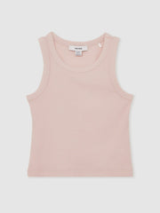 Children & Baby 3-9 yrs Stretch-Cotton Ribbed Vest in Pink