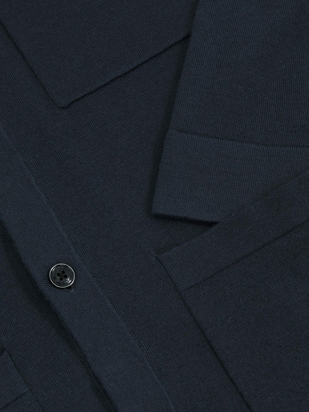 Men Merino Wool Button-Through Shirt in Midnight Navy
