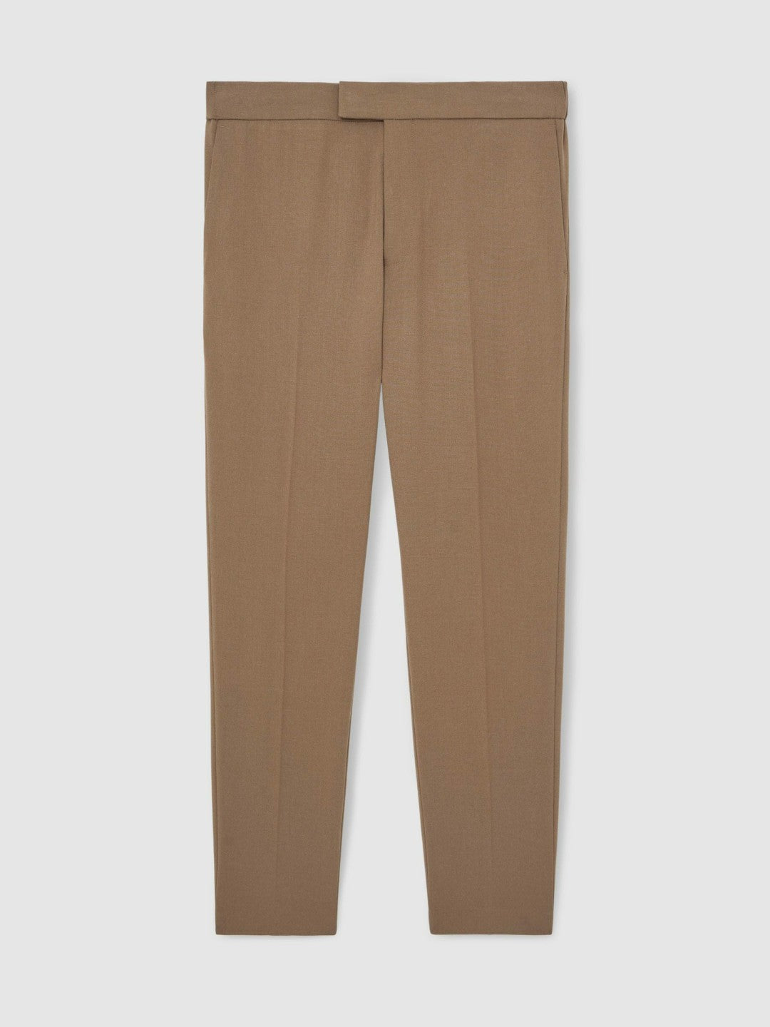 Men Slim-Fit Internal-Drawstring Trousers in Camel