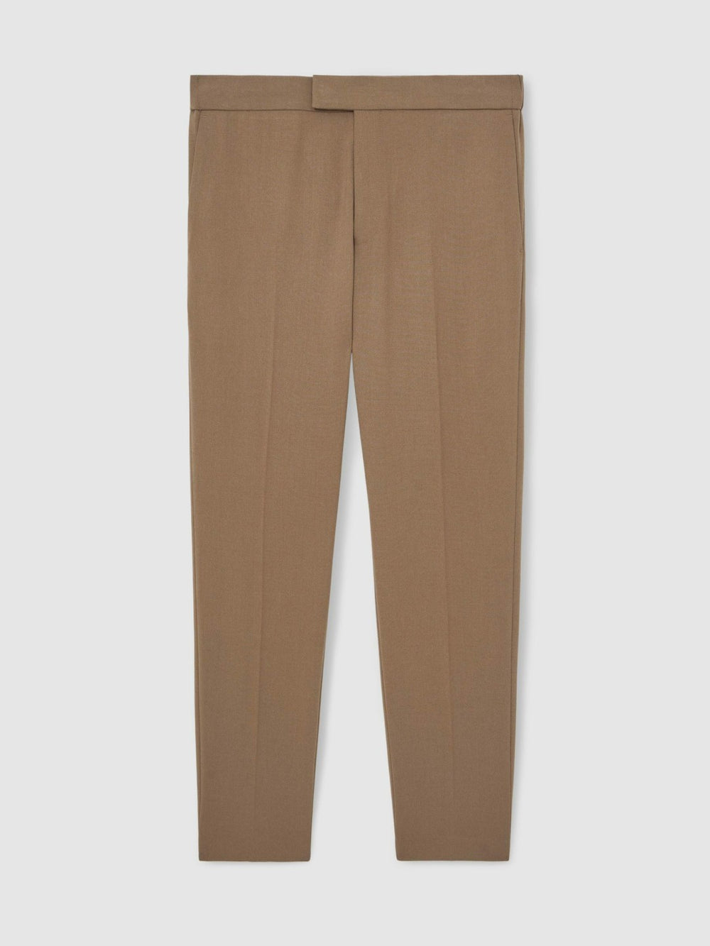 Men Slim-Fit Internal-Drawstring Trousers in Camel