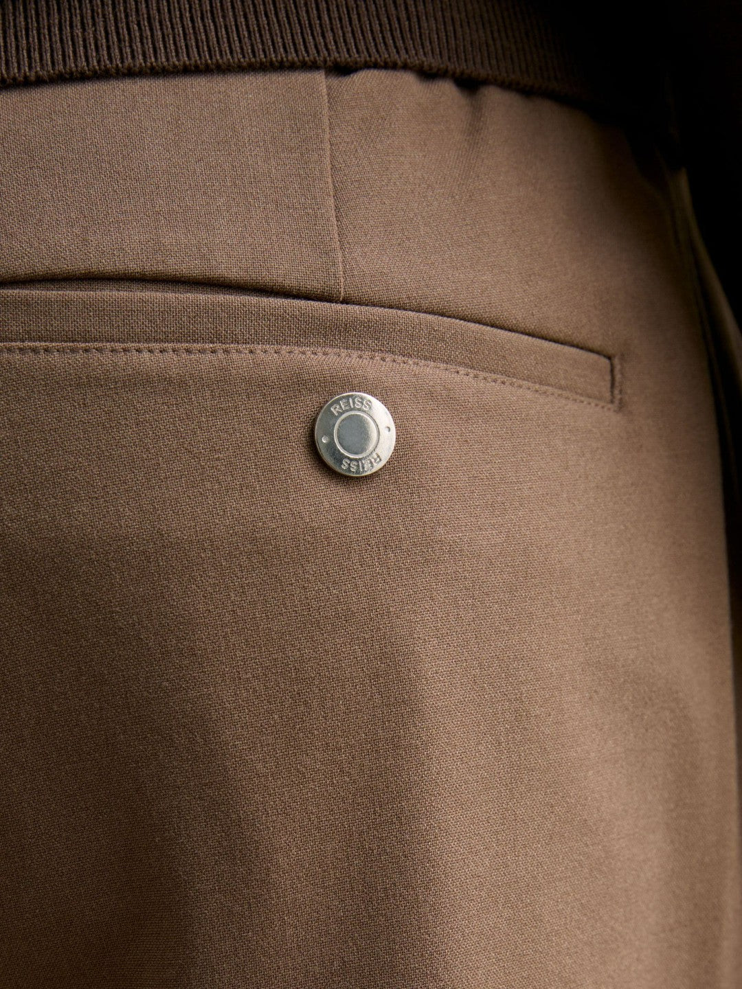 Men Slim-Fit Internal-Drawstring Trousers in Camel