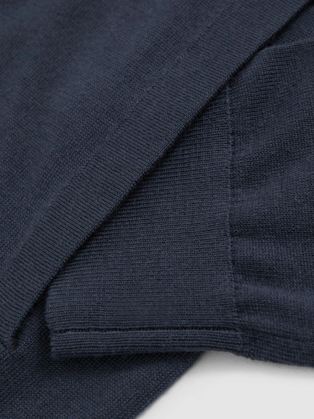 Men Merino Wool Zip Through Cardigan in Midnight Navy
