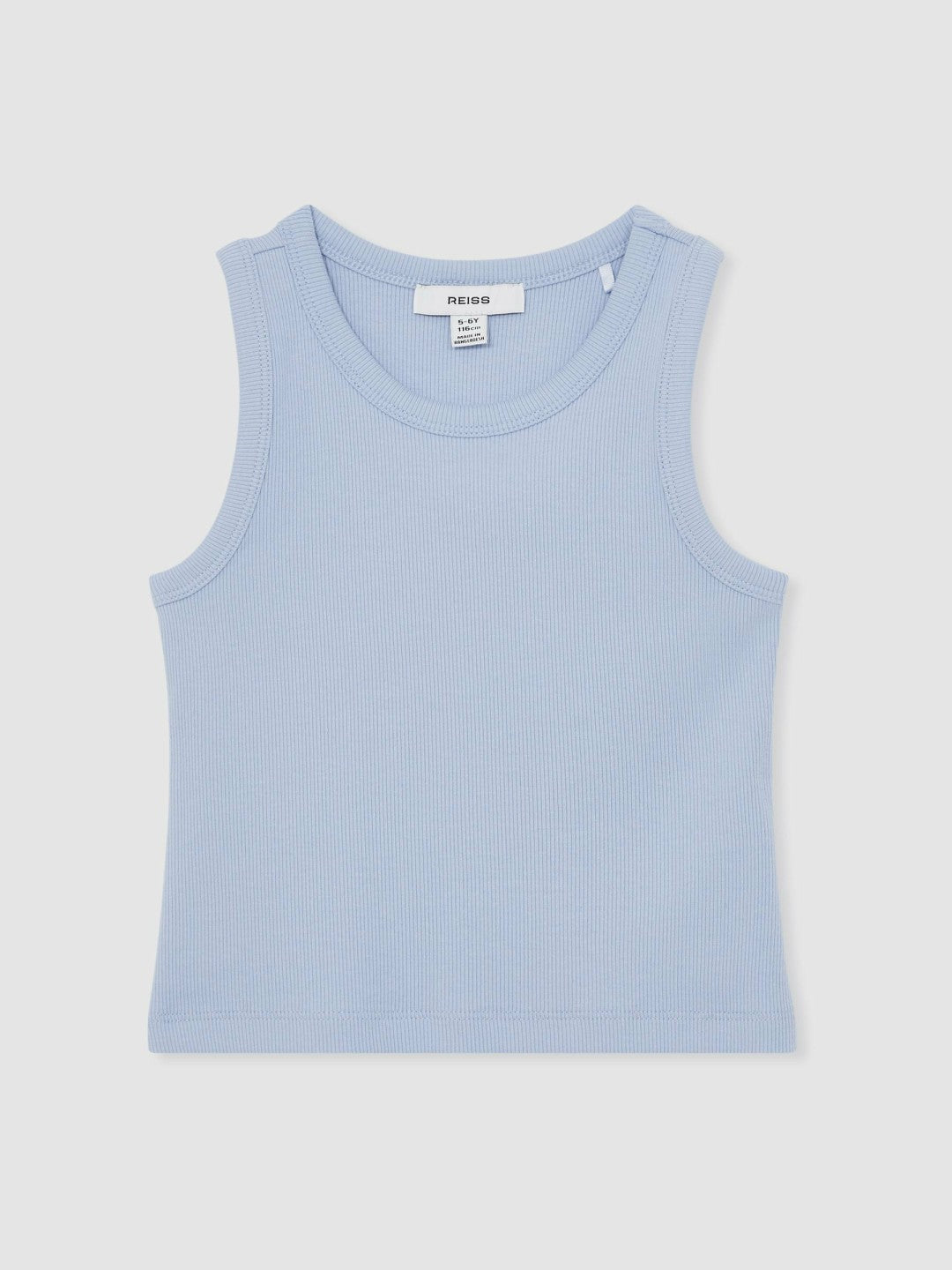 Children & Baby 9-13 yrs Stretch-Cotton Ribbed Vest in Blue