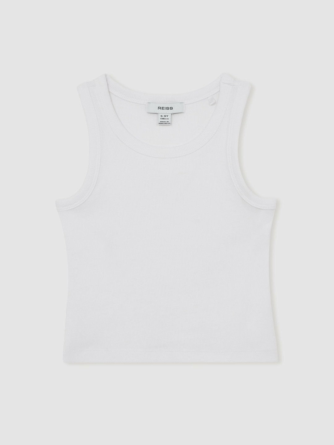 Children & Baby 3-9 yrs Stretch-Cotton Ribbed Vest in Ivory