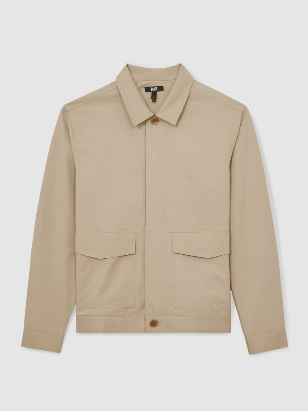 Men Paige Flap Pocket Worker Jacket in Beige
