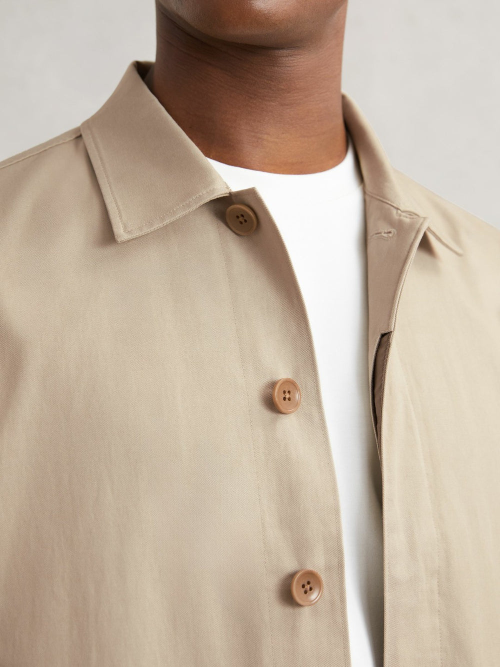Men Paige Flap Pocket Worker Jacket in Beige