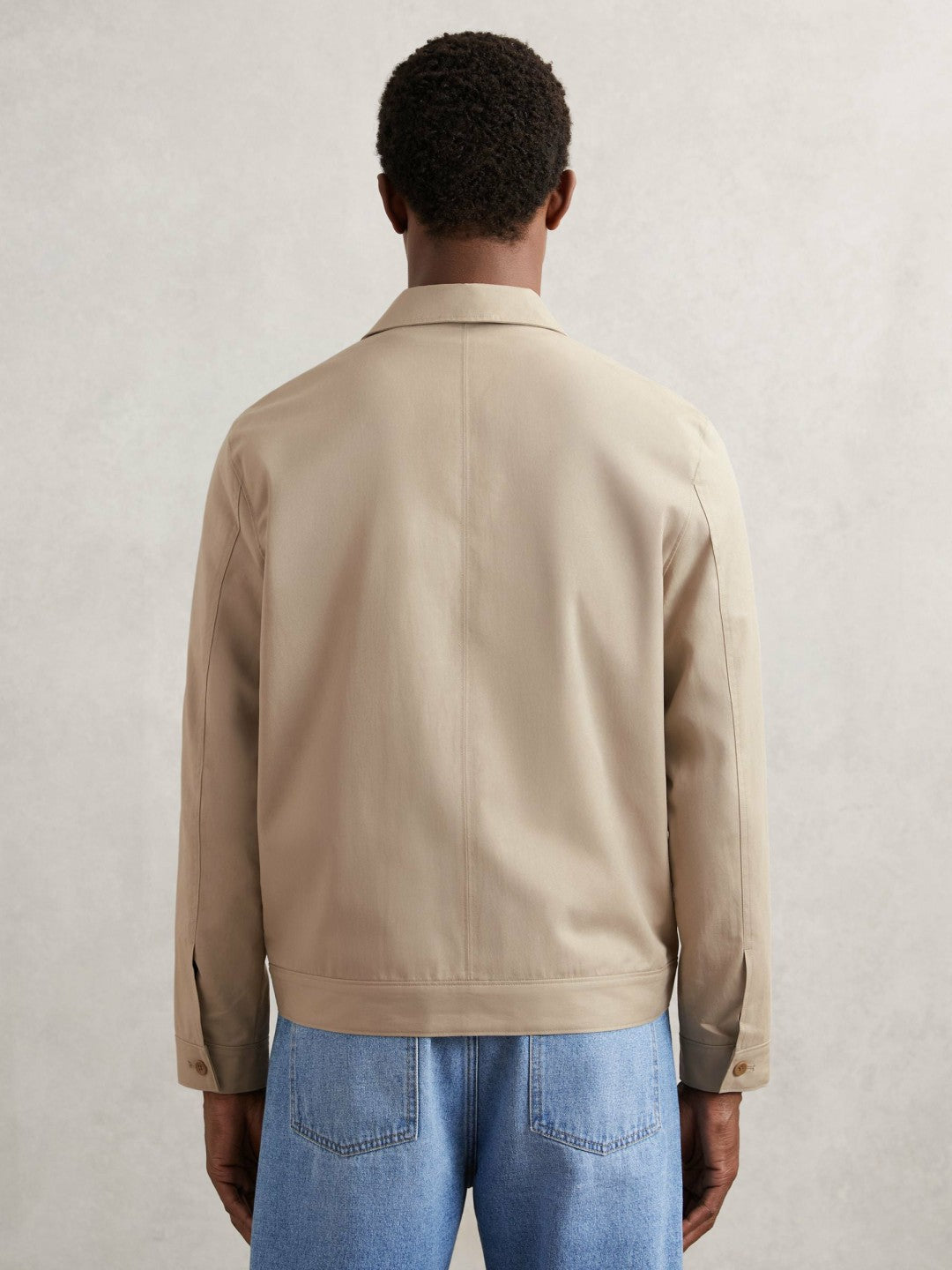 Men Paige Flap Pocket Worker Jacket in Beige