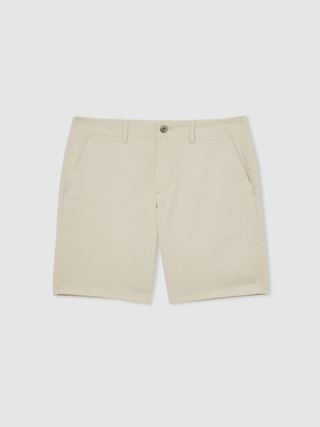 Men Paige Cotton Chino Shorts with Stretch in Cream