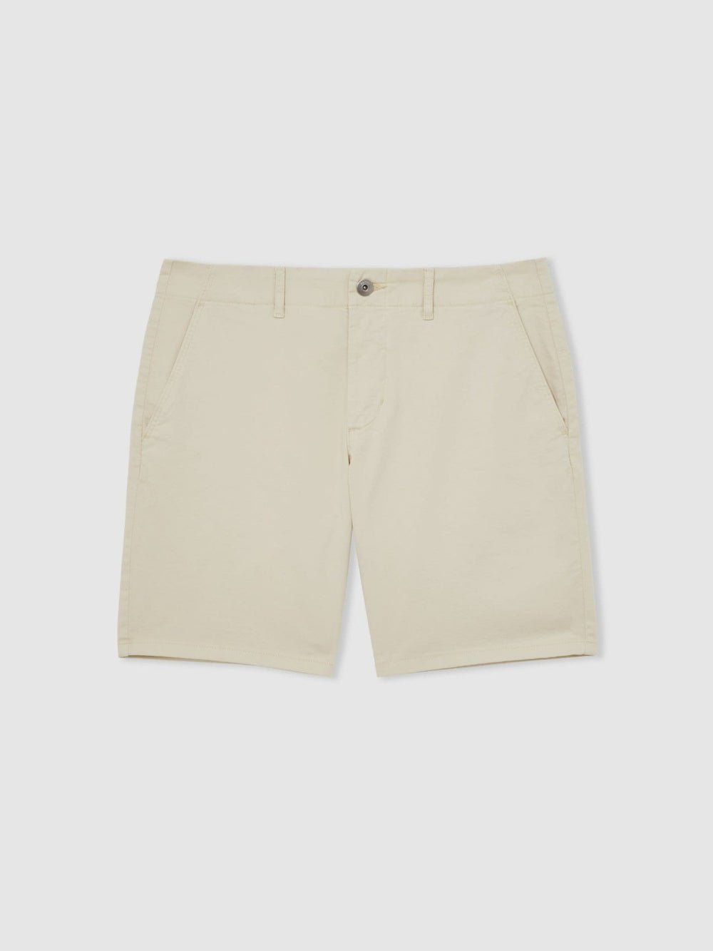 Men Paige Cotton Chino Shorts with Stretch in Cream