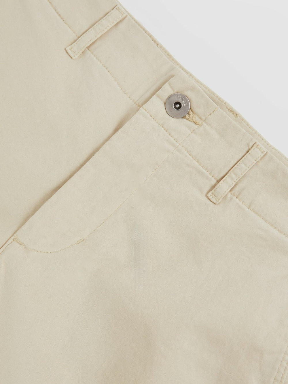 Men Paige Cotton Chino Shorts with Stretch in Cream