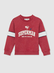 Children & Baby 9-13 yrs Superman Cotton Logo Sweatshirt in Red
