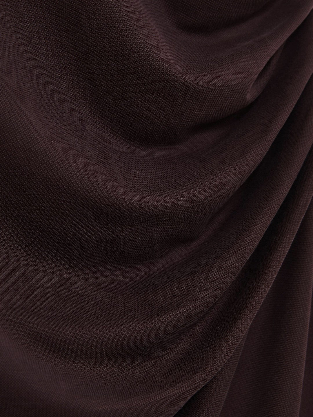 Women Jersey Ruched Racer Midi Dress in Burgundy