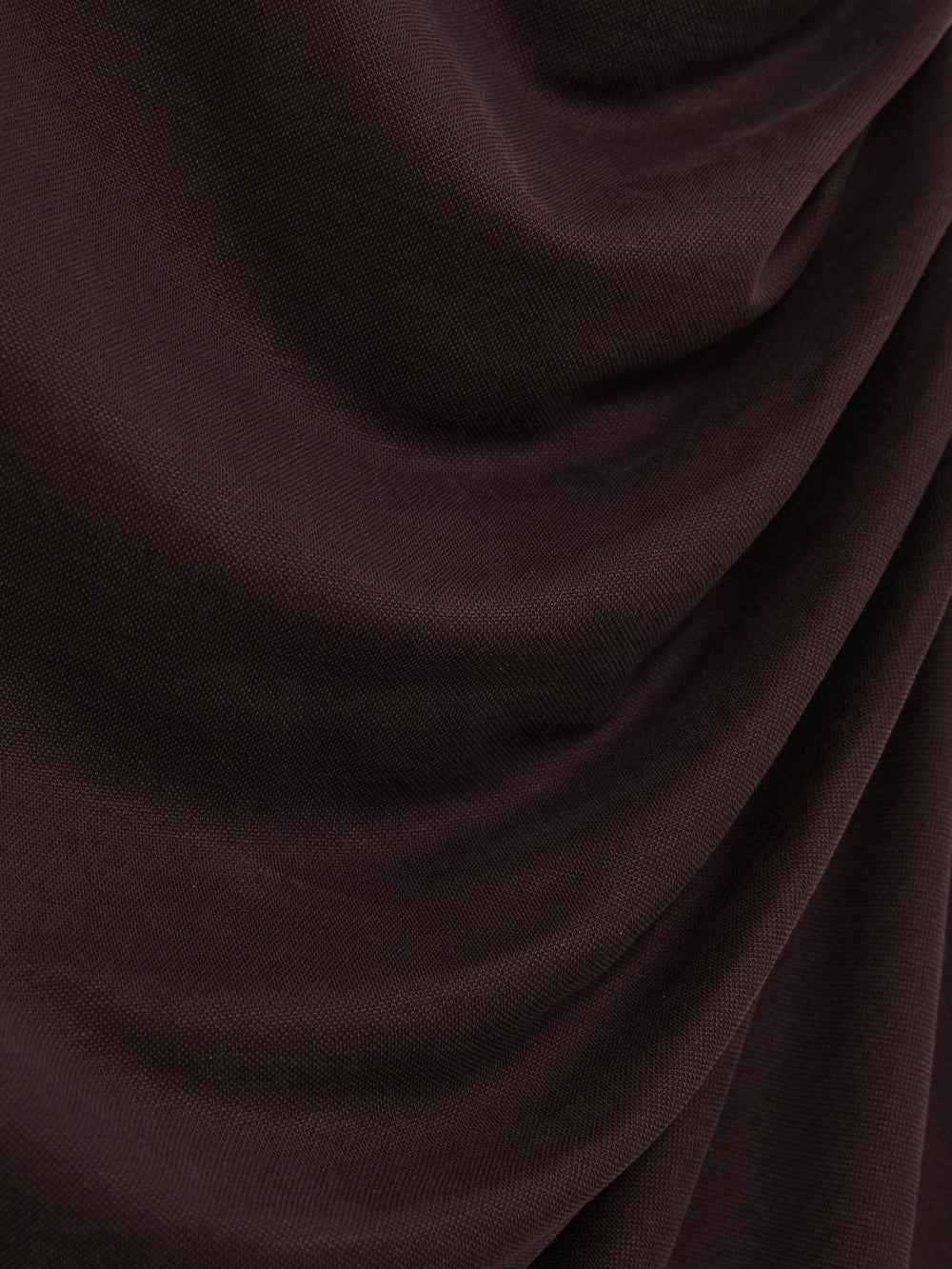 Women Jersey Ruched Racer Midi Dress in Burgundy