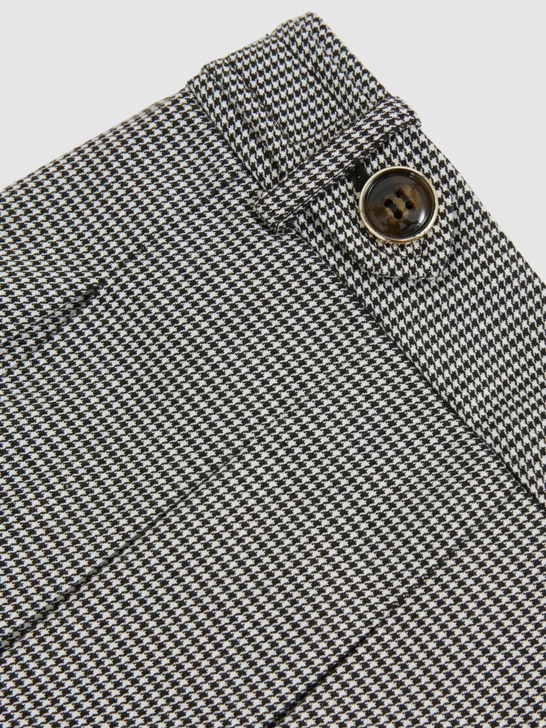 Children & Baby Houndstooth-Check Pleated Skirt in Black/White