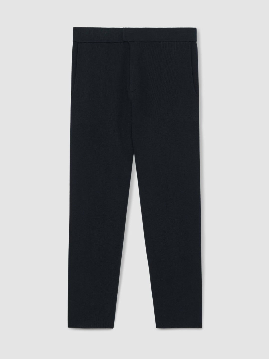 Men Tapered Knitted Trousers in Navy