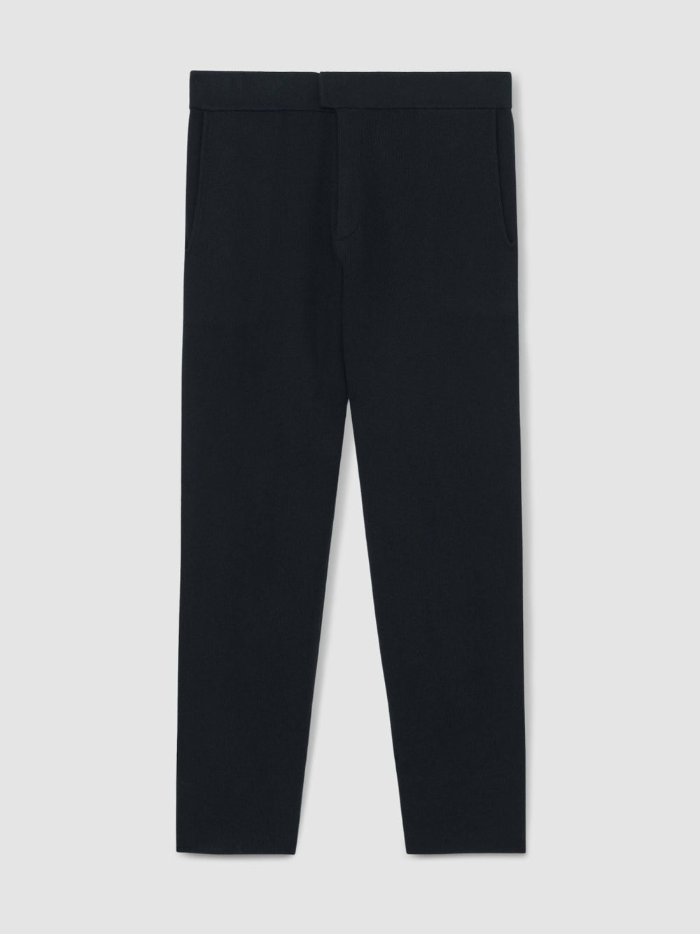 Men Tapered Knitted Trousers in Navy