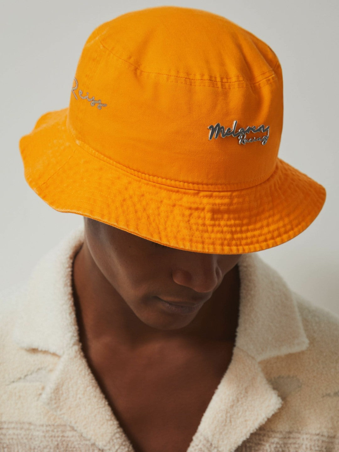 Men Unisex Fit McLaren Racing Cotton Bucket Hat in Papaya Orange