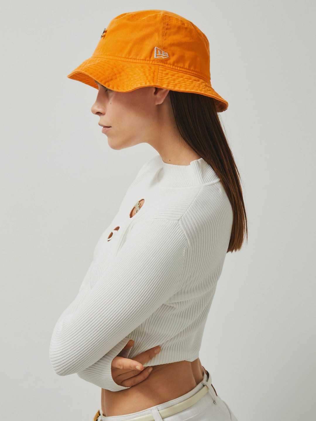 Men Unisex Fit McLaren Racing Cotton Bucket Hat in Papaya Orange
