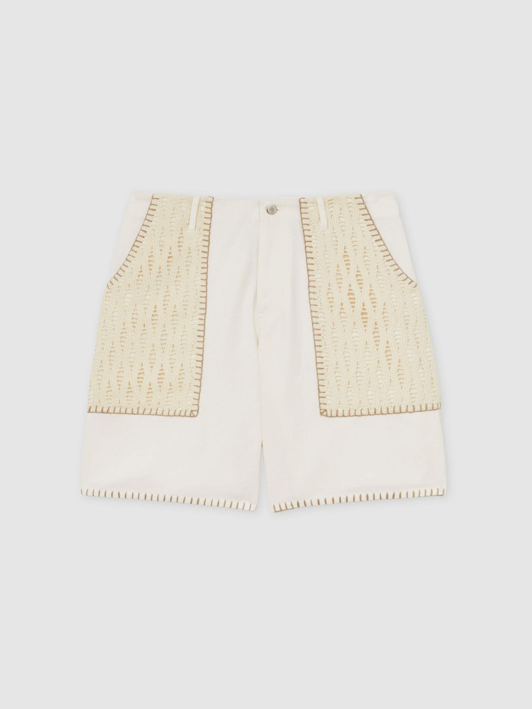 Men | Tom Daley Crochet Denim Shorts in Off White