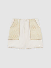 Men | Tom Daley Crochet Denim Shorts in Off White