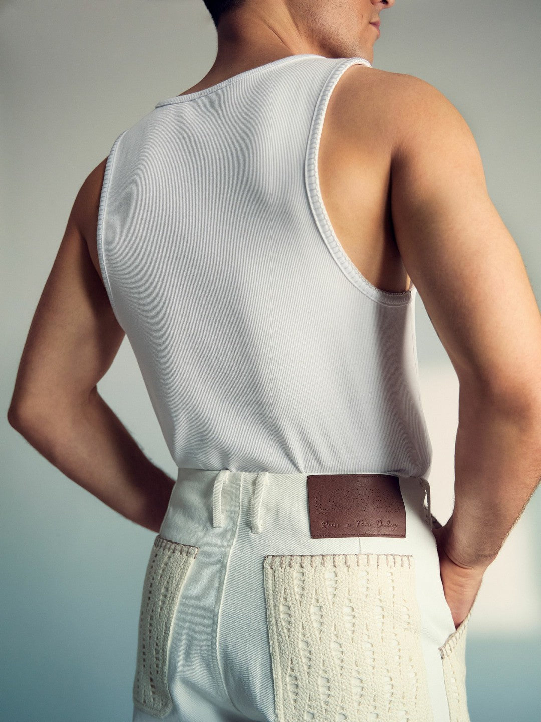 Men | Tom Daley Crochet Denim Shorts in Off White