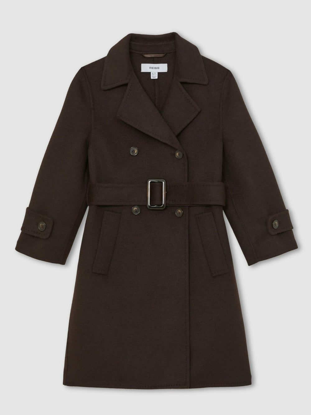 Children & Baby 9-13 yrs Double-Breasted Blindseam Wool-Blend Coat in Chocolate Brown