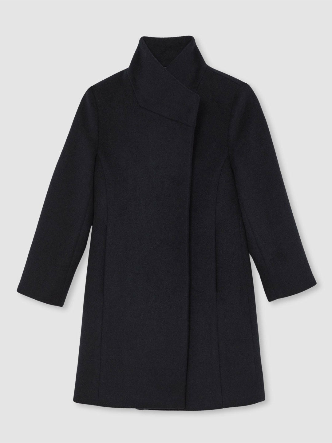 Children & Baby Wool-Blend Funnel-Neck Coat in Navy