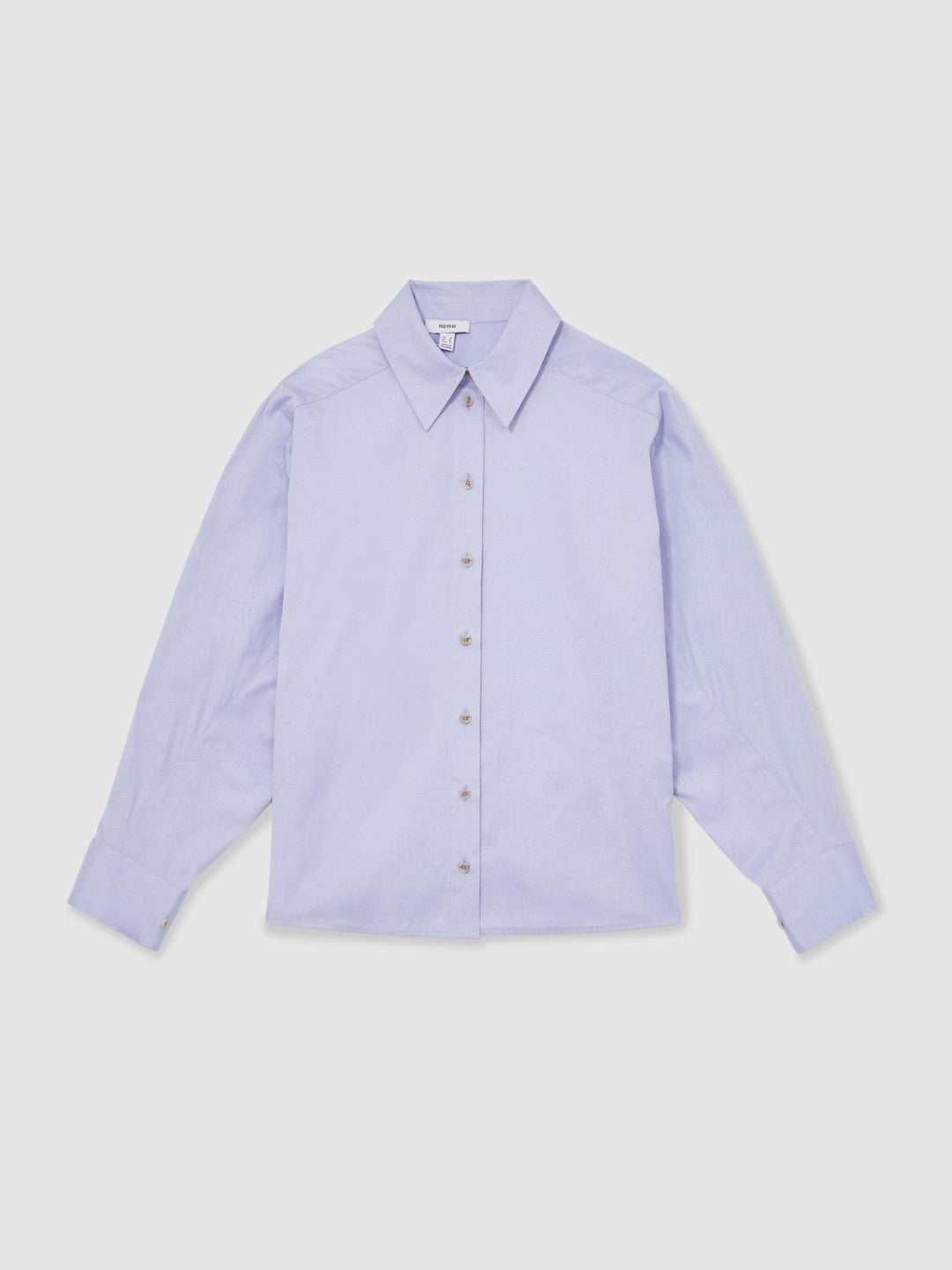 Women Cotton Button Through Oxford Shirt in Blue