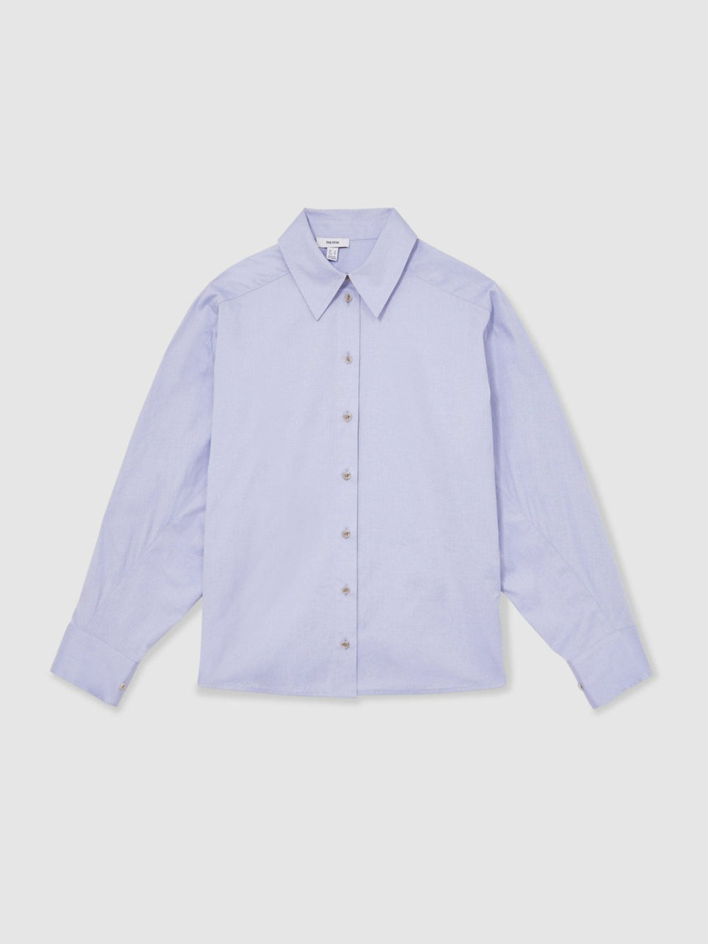 Women Cotton Button Through Oxford Shirt in Blue