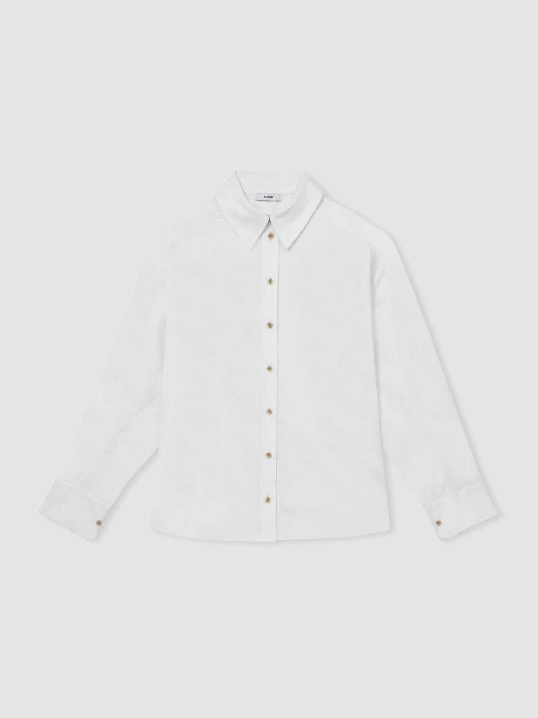 Women Cotton Button Through Oxford Shirt in White