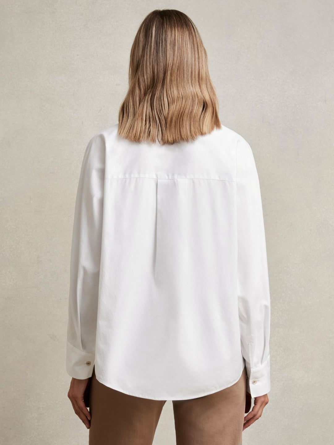 Women Cotton Button Through Oxford Shirt in White