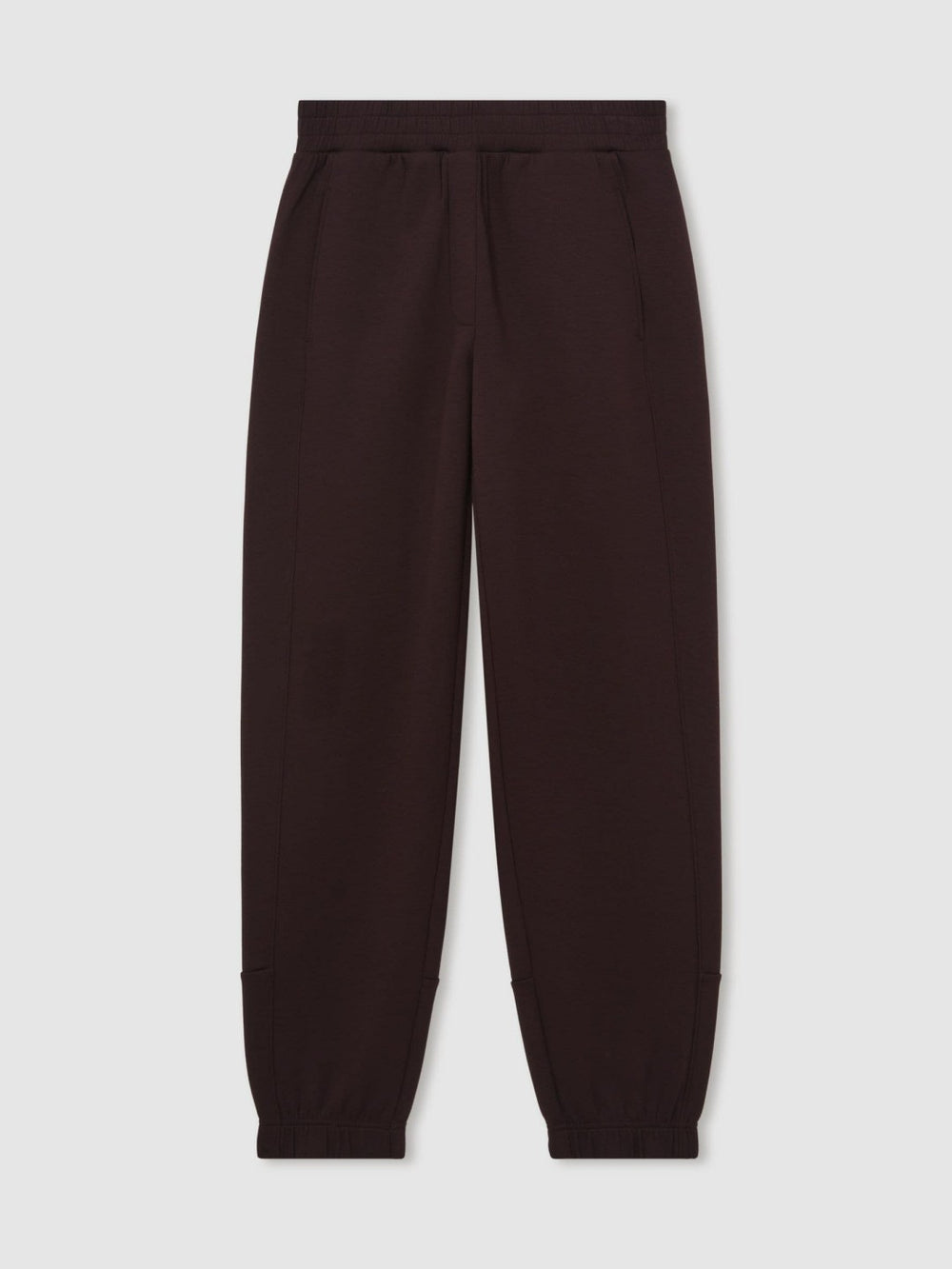 Women Tapered Elasticated-Waist Joggers in Plum