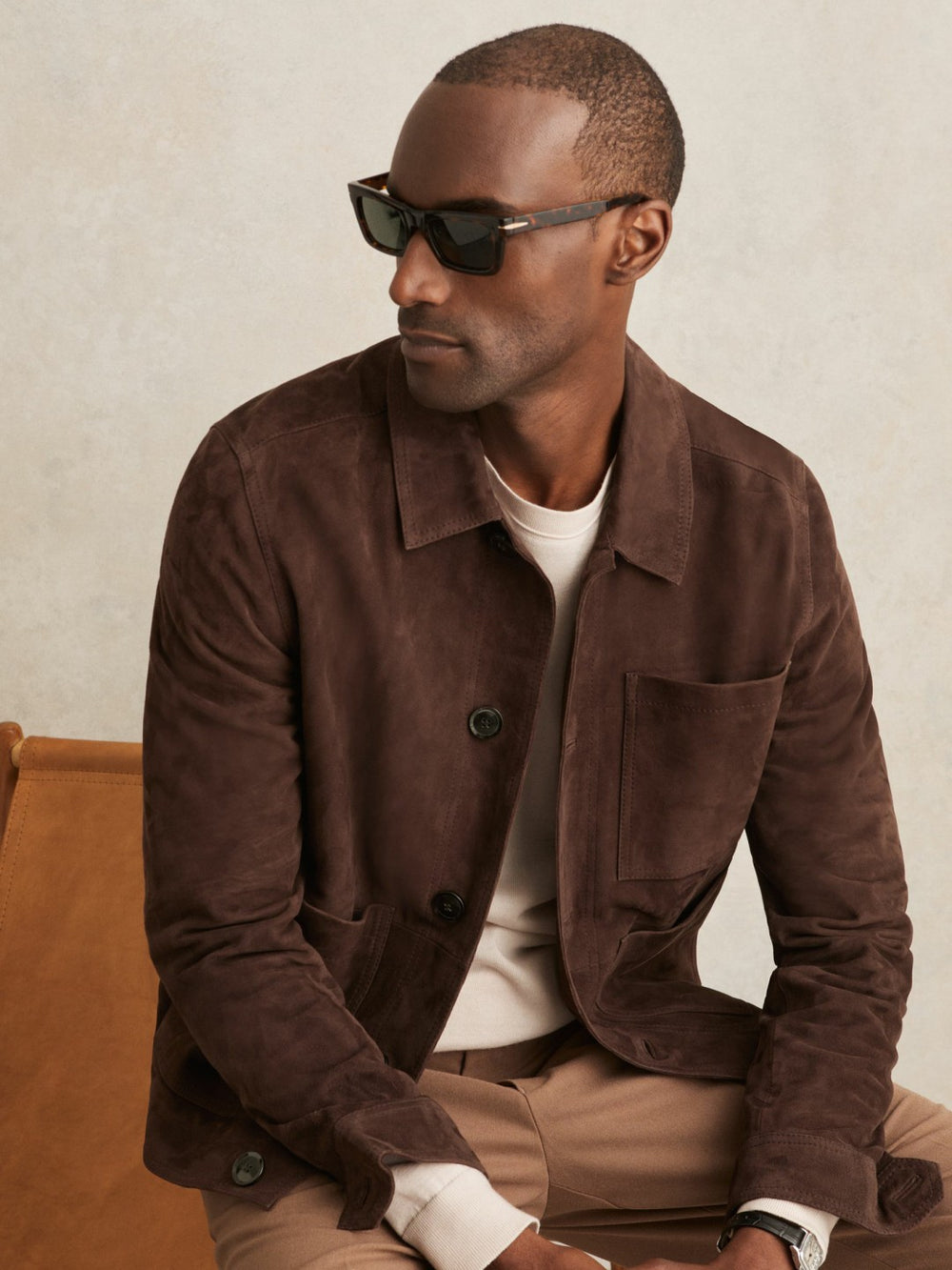 Men Jacket in Chocolate Brown