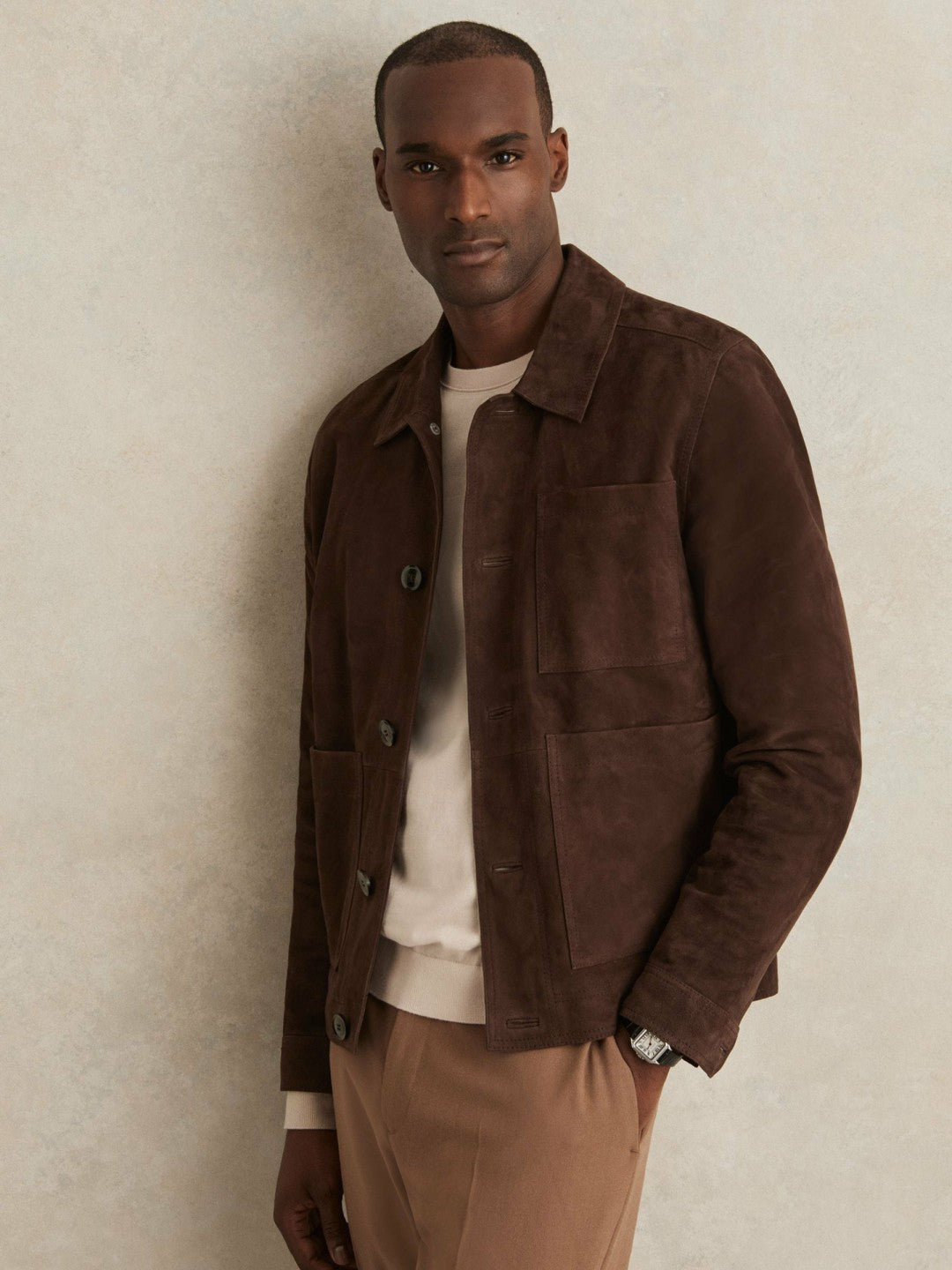 Men Jacket in Chocolate Brown
