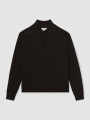 Women Cashmere V-Neck Jumper in Chocolate Brown