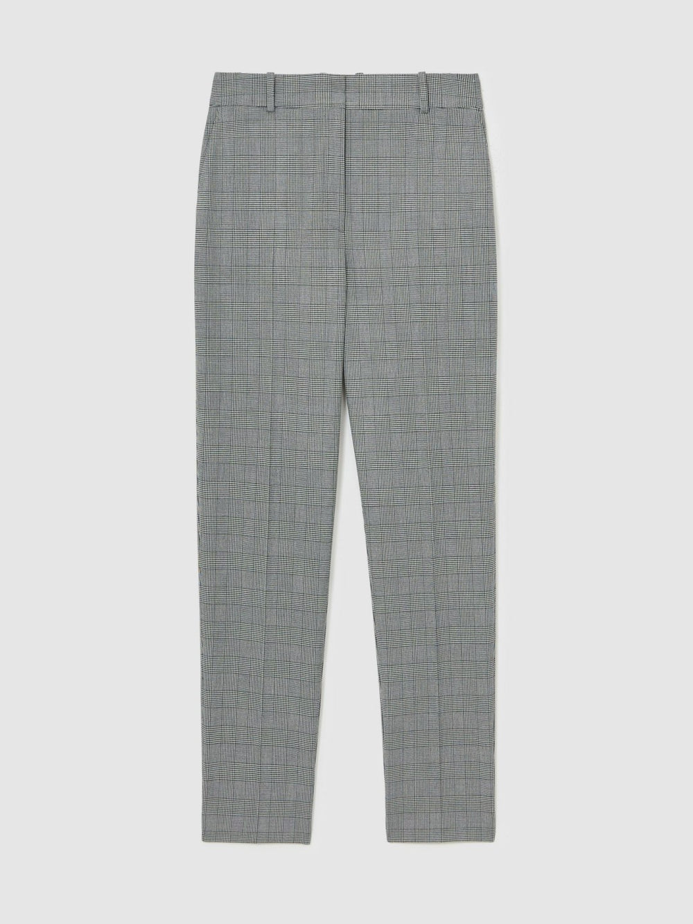 Women Petite Check Slim-Fit Suit Trousers in Grey