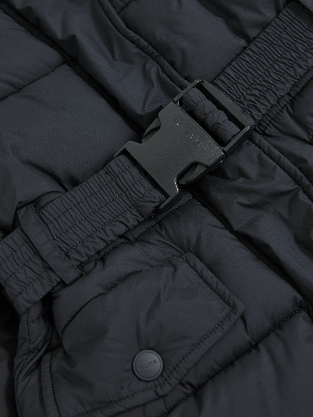 Children & Baby Longline Hooded Puffer Coat in Navy