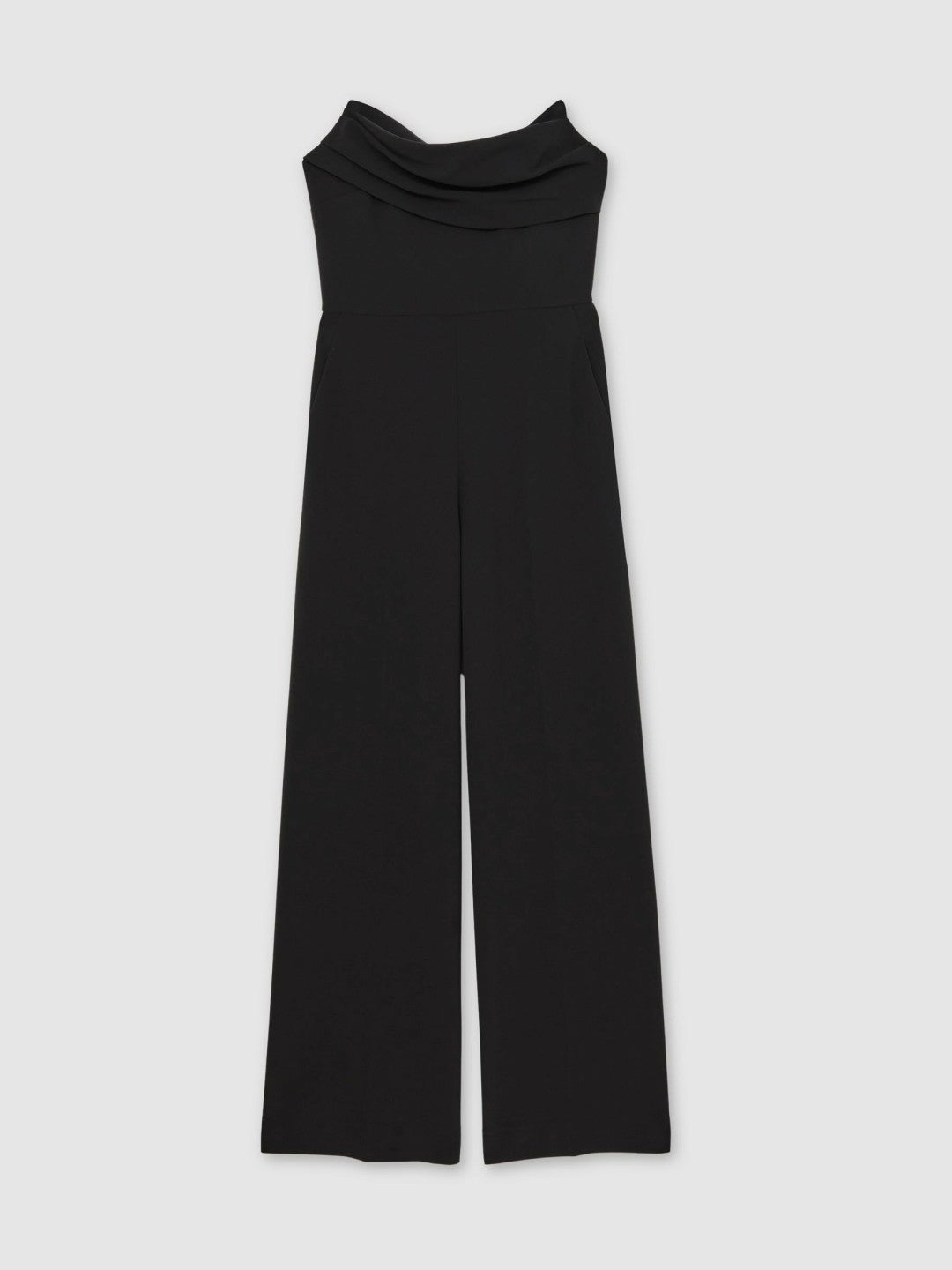 Women Structured Strapless Wide-Leg Jumpsuit in Black