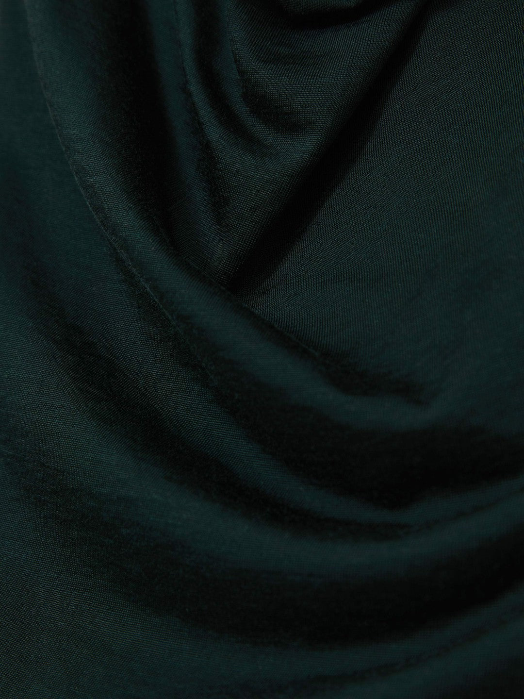 Women Cotton-Blend Cowl-Neck Sleeveless Top in Green