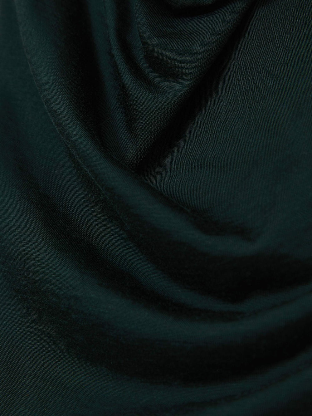 Women Cotton-Blend Cowl-Neck Sleeveless Top in Green