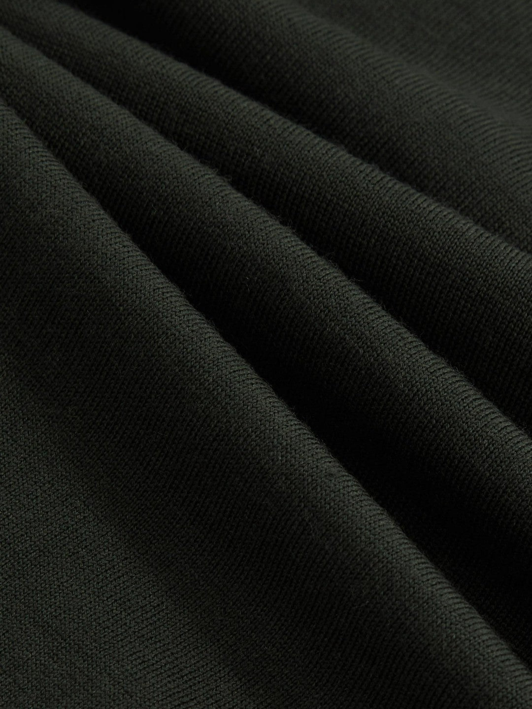 Men Merino Wool Half-Zip Jumper in Dark Military Green