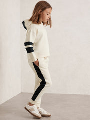 Children & Baby Cotton-Blend Joggers and Hoodie Set in Ecru