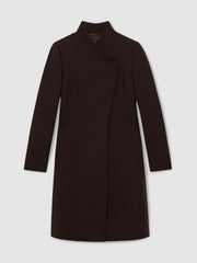 Women Petite Coat in Chocolate Brown