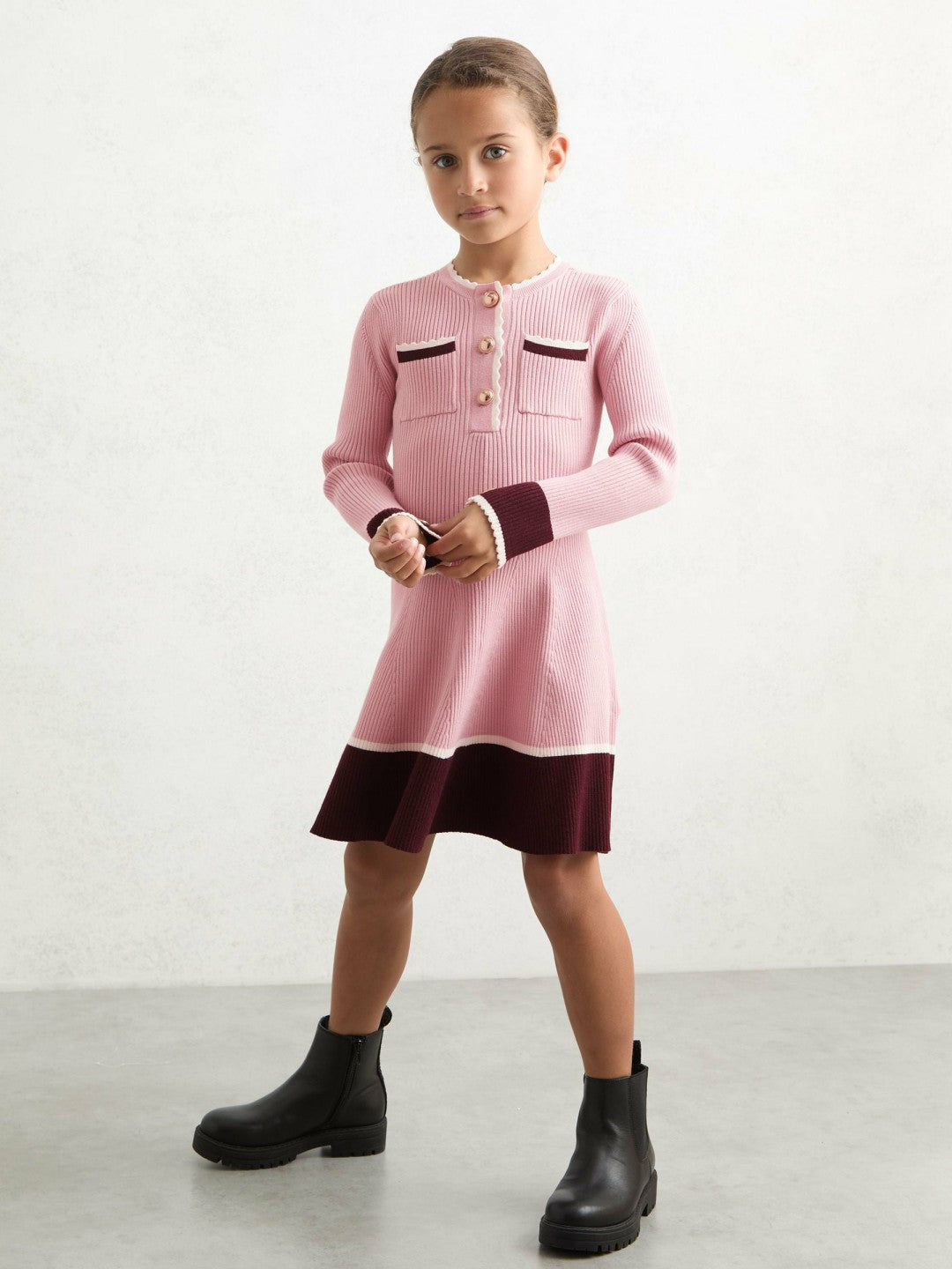 Children & Baby 9-13 yrs Scallop-Trim Rib-Knit Dress in Pink