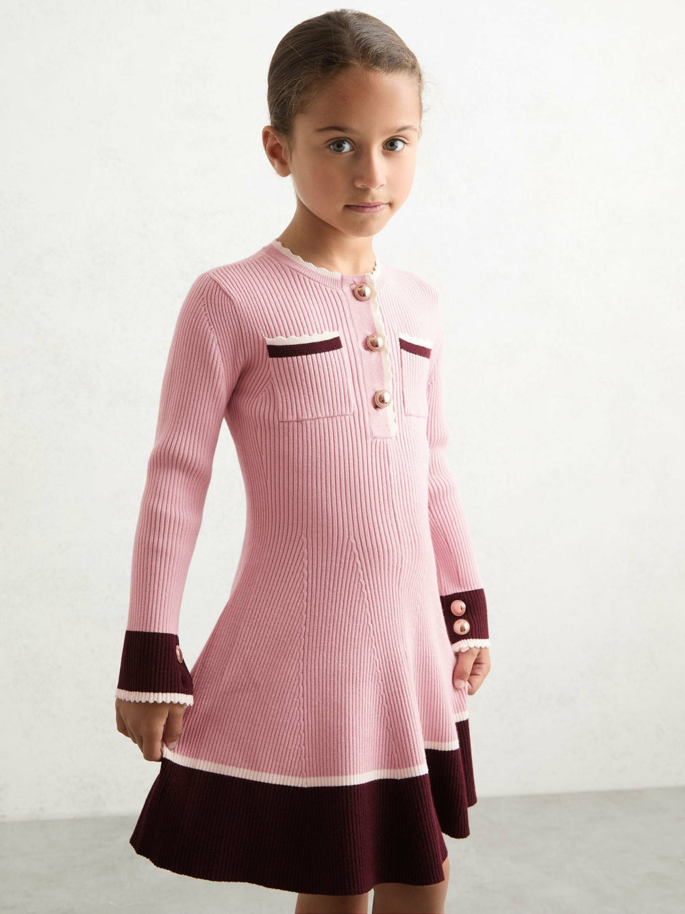Children & Baby 9-13 yrs Scallop-Trim Rib-Knit Dress in Pink