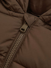 Children & Baby 3-9 yrs Short Hooded Puffer Coat in Chocolate