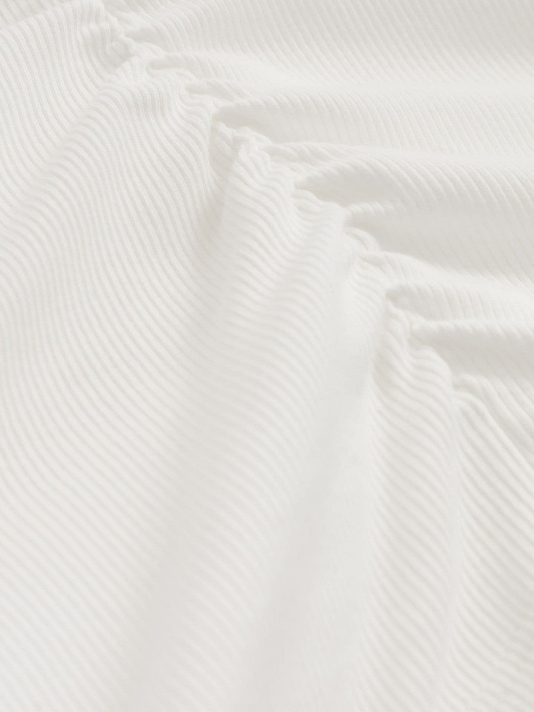 Women Cotton Long-Sleeve Ruched T-Shirt with Stretch in White