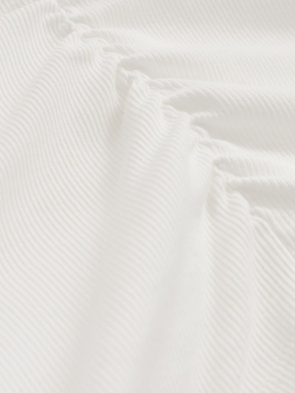 Women Cotton Long-Sleeve Ruched T-Shirt with Stretch in White